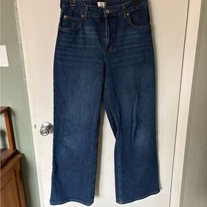 Wide-Leg Blue Jeans